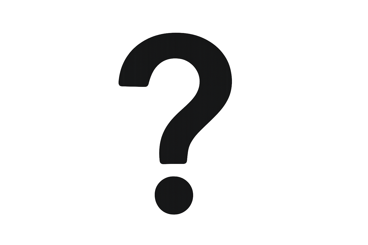 Question mark icon. Black. No background